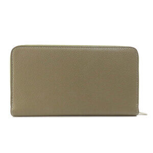 Celine Wallet Leather Long Zip Round